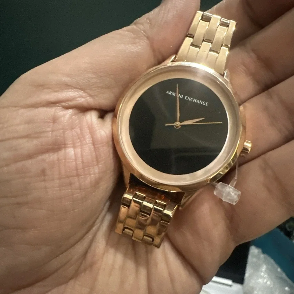 Works Armani Exchange Womens Watch Black Dial Rose Gold 38mm Fit 5in Small Wrist